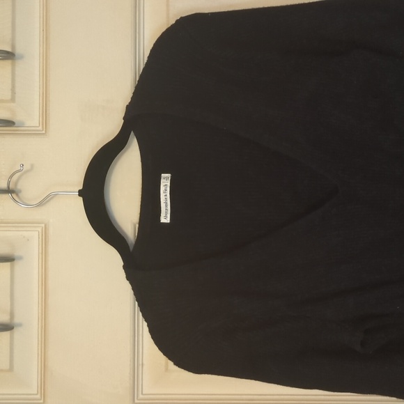 Abercrombie & Fitch XL Deep V Black Sweater Bodysuit - Stretchy - Picture 4 of 8